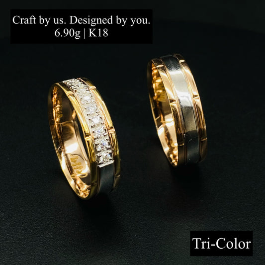 Tri-color Customize Wedding Ring